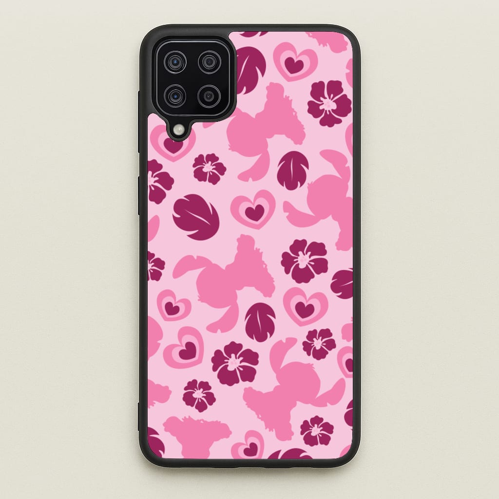 Pink Alien Silhouette Pattern  - Disney Phone Case for Galaxy A12
