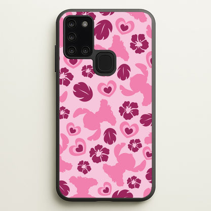 Pink Alien Silhouette Pattern  - Disney Phone Case for Galaxy A21s