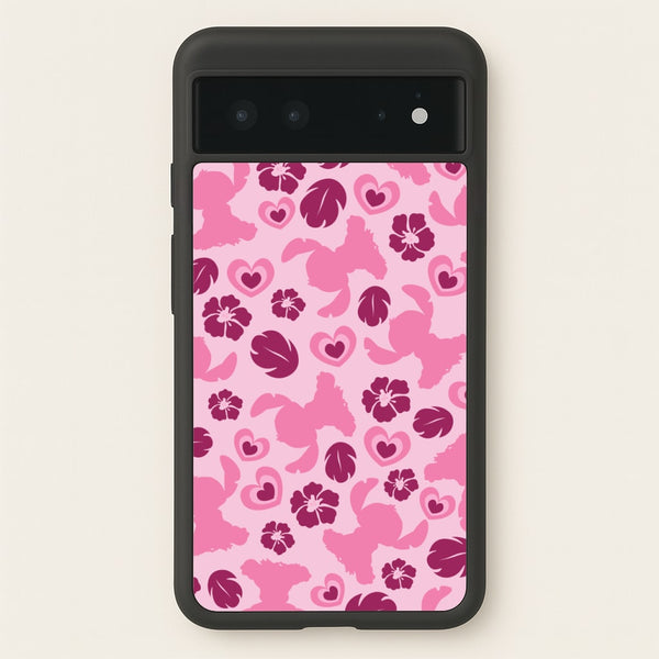 Pink Alien Silhouette Pattern  - Disney Phone Case for Google Pixel 6