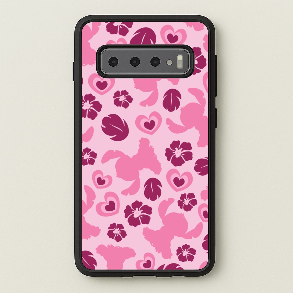 Pink Alien Silhouette Pattern  - Disney Phone Case for Galaxy S10 Plus