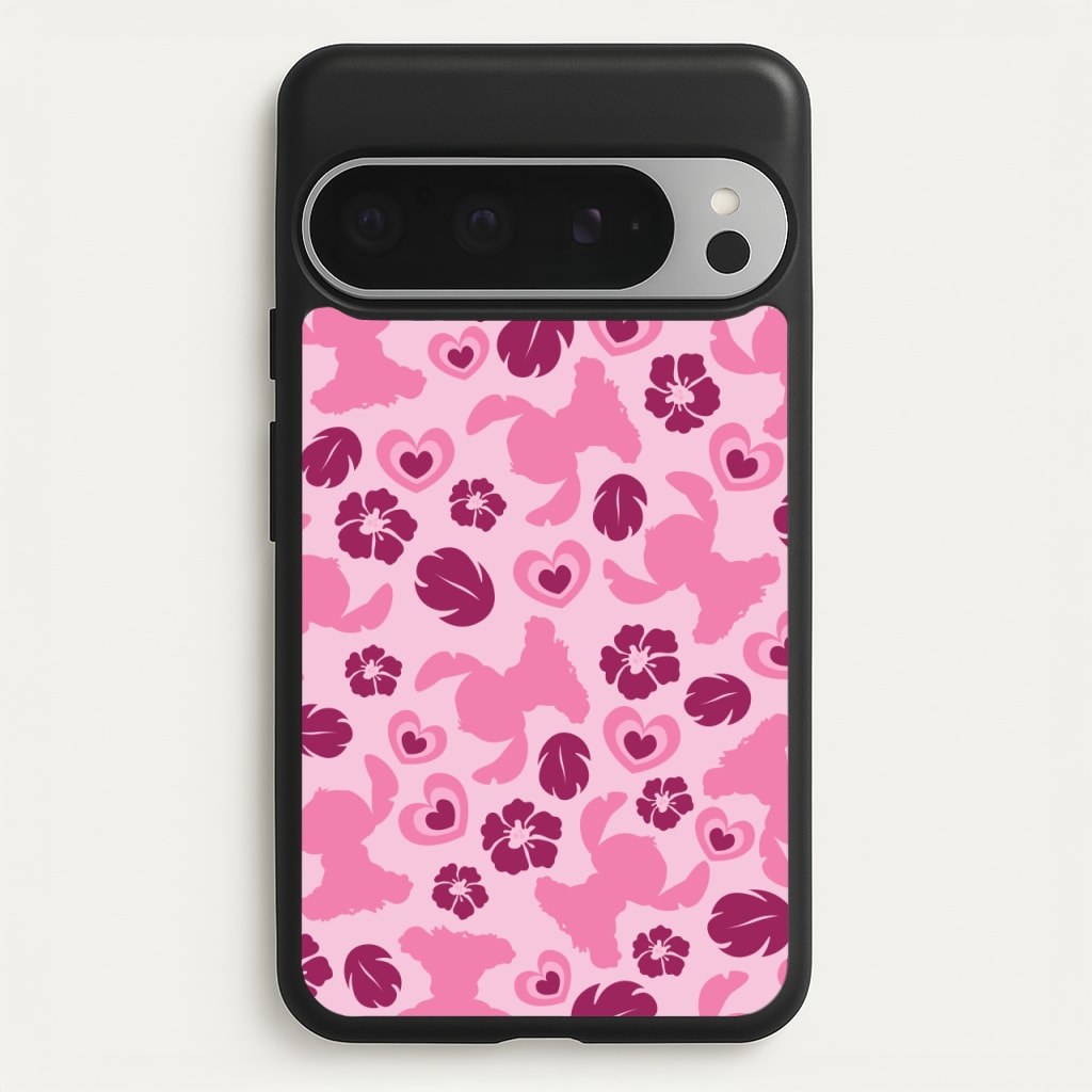 Pink Alien Silhouette Pattern  - Disney Phone Case for Google Pixel 9 Pro XL