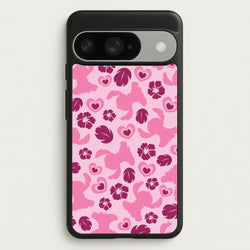 Pink Alien Silhouette Pattern Phone Case for Google Pixel 10 / 10 Pro