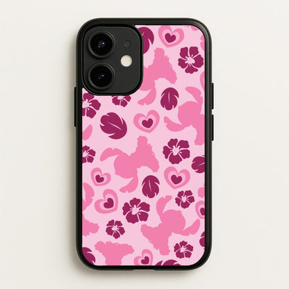 Pink Alien Silhouette Pattern  - Disney Phone Case for iPhone 12 / 12 Pro