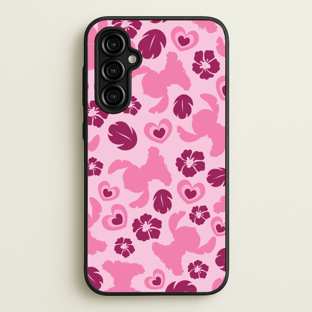 Pink Alien Silhouette Pattern  - Disney Phone Case for Galaxy A54