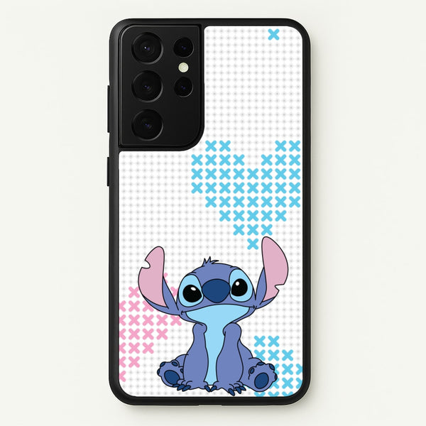 Blue Alien Hearts  - Disney Phone Case for Galaxy S21 Ultra
