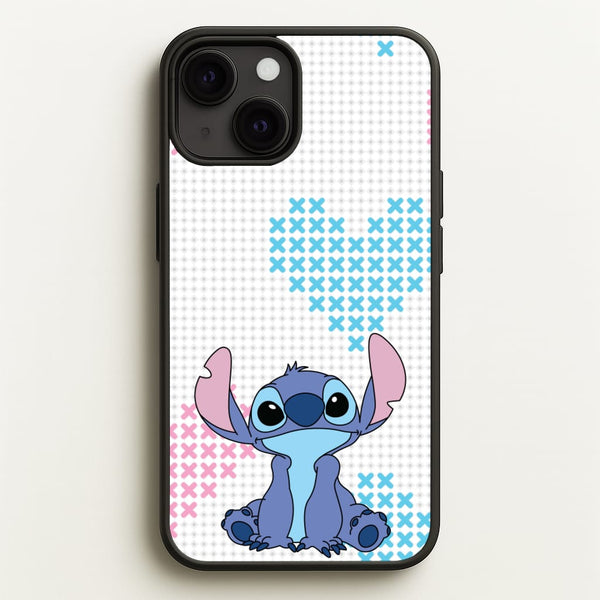 Blue Alien Hearts  - Disney Phone Case for iPhone 13 Mini