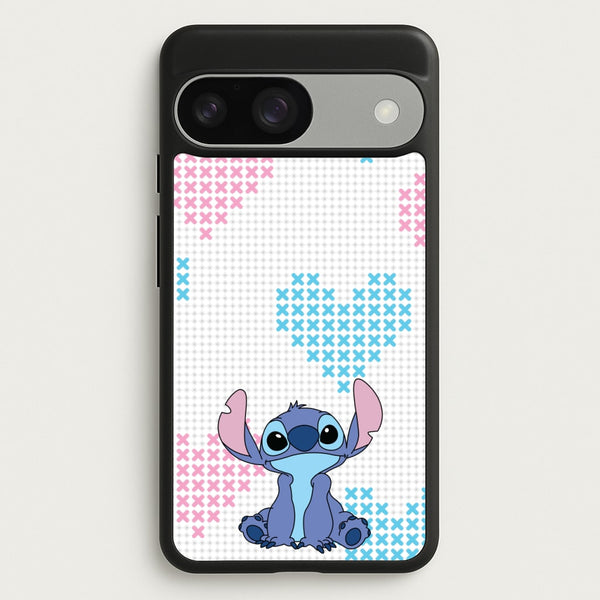 Blue Alien Hearts  - Disney Phone Case for Google Pixel 9 / 9 Pro