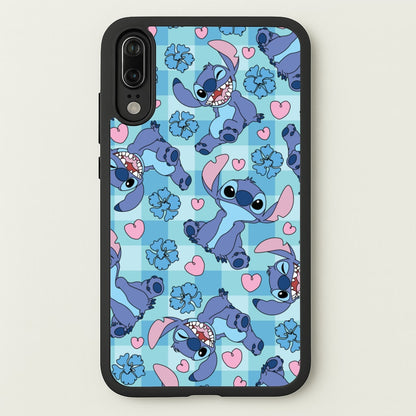 Blue Alien And Hearts Pattern  - Disney Phone Case for Huawei P20