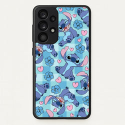 Blue Alien And Hearts Pattern  - Disney Phone Case for Galaxy A53