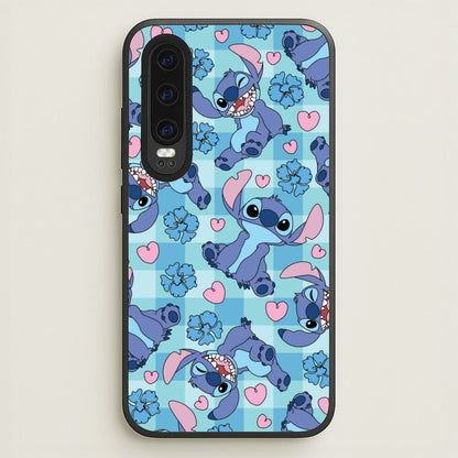 Blue Alien And Hearts Pattern  - Disney Phone Case for Huawei P30