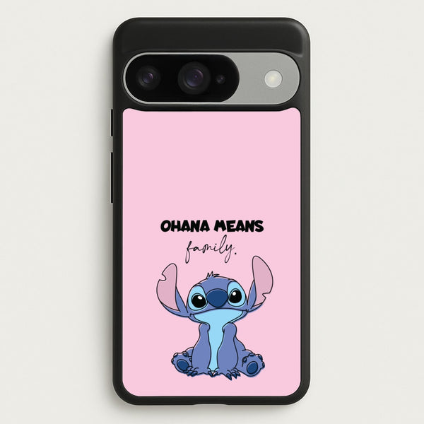Ohana Means Family Pink Phone Case for Google Pixel 10 / 10 Pro