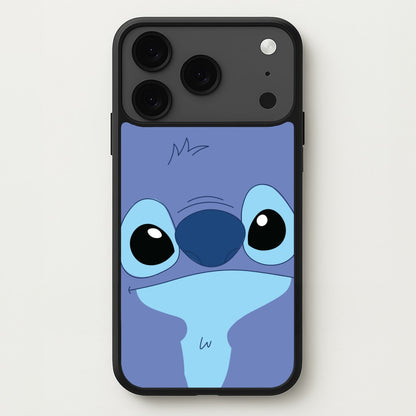 Blue Alien Face Phone Case for iPhone 17 Pro Max