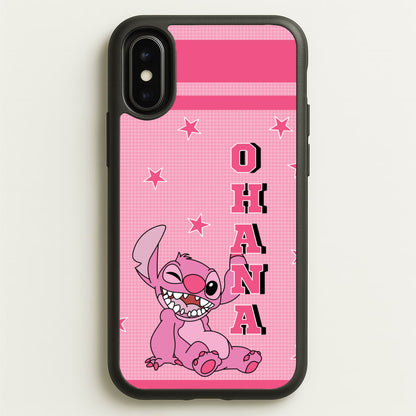 Pink Alien Ohana  - Disney Phone Case for iPhone X / XS