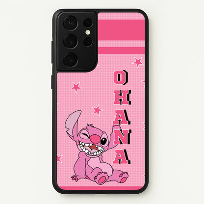 Pink Alien Ohana  - Disney Phone Case for Galaxy S21 Ultra