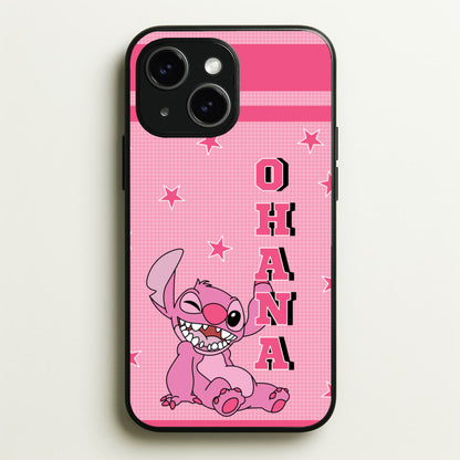 Pink Alien Ohana  - Disney Phone Case for iPhone 14 Plus