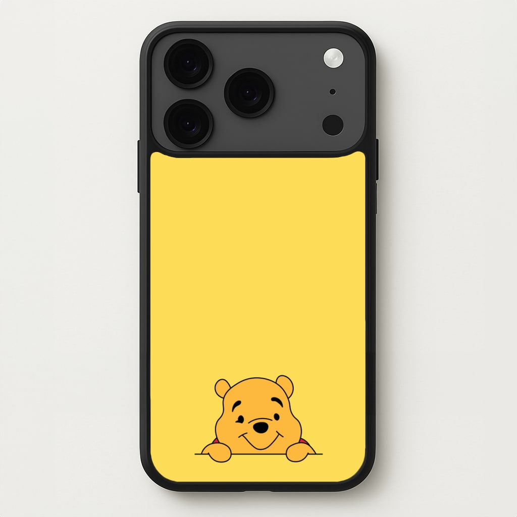 Cute Bear Leaning Phone Case for iPhone 17 Pro Max