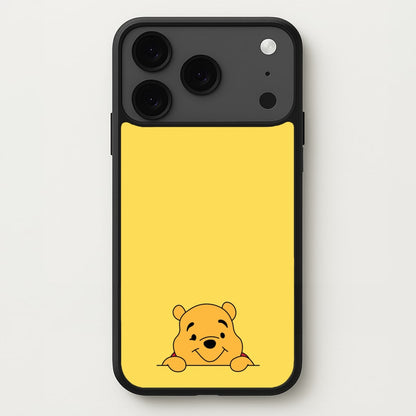 Cute Bear Leaning Phone Case for iPhone 17 Pro Max