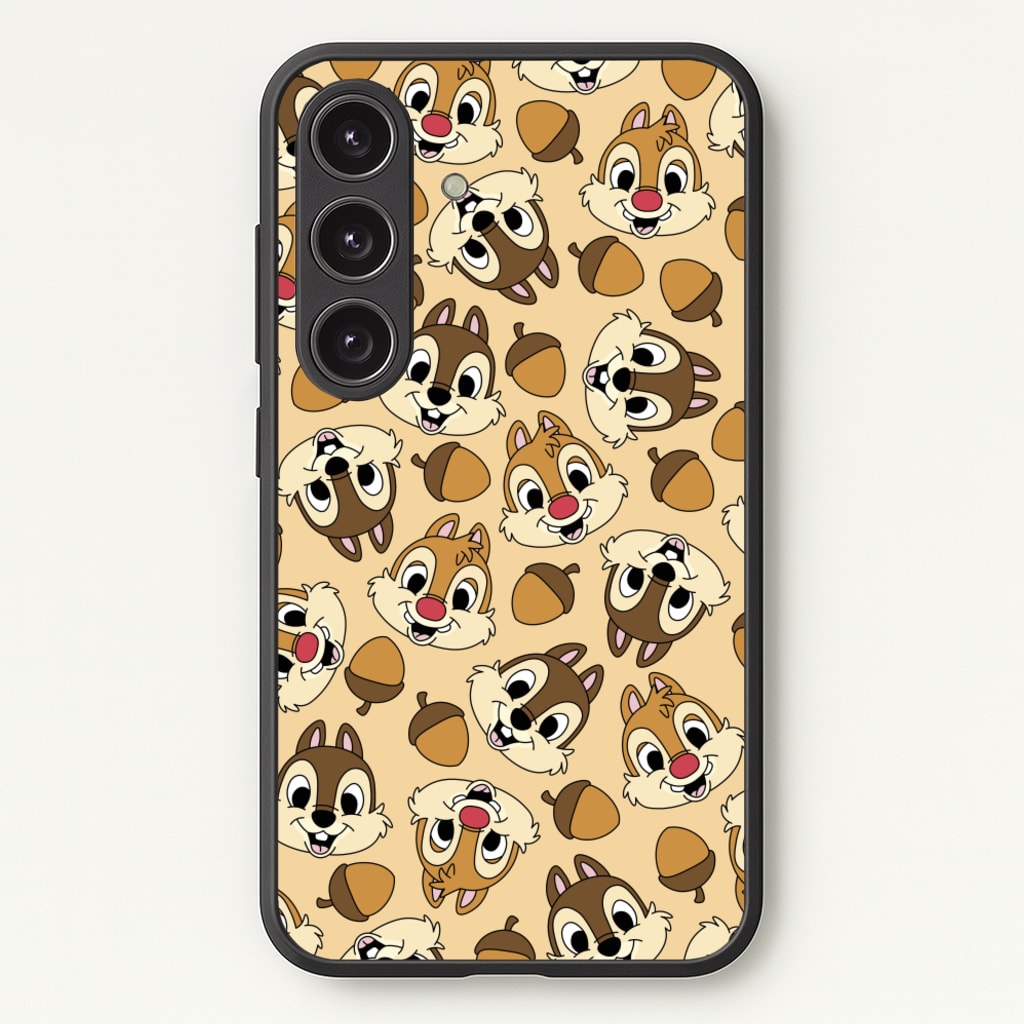 Cute Squirrels And Acorns Pattern  - Disney Phone Case for Galaxy S24