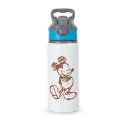Sketched Mouse Outline Beige  Active Water Bottle - Blue