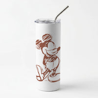 Sketched Mouse Outline Beige  Skinny Tumbler