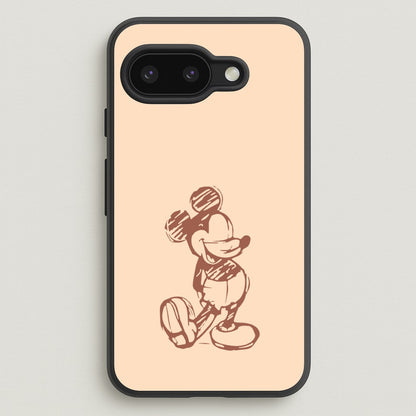Sketched Mouse Outline Beige   - Disney Phone Case for Google Pixel 9a