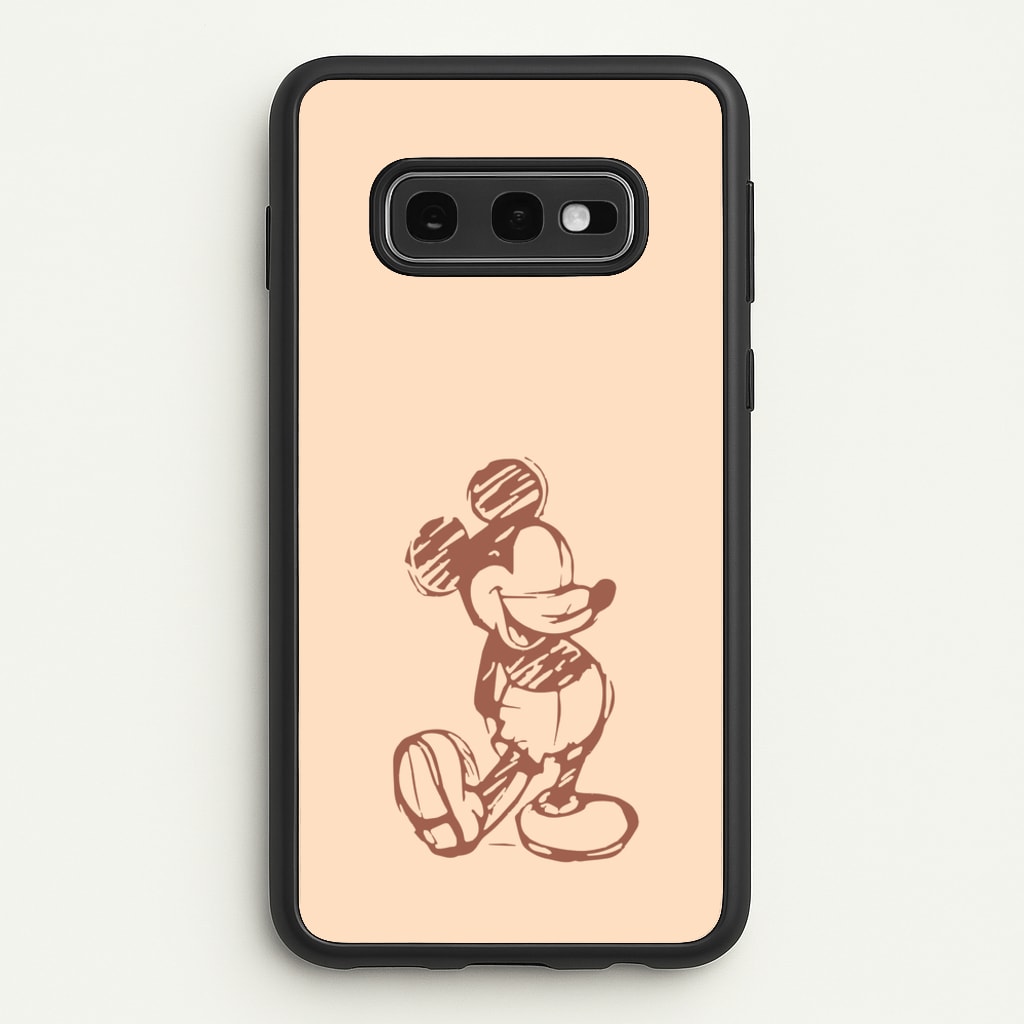 Sketched Mouse Outline Beige   - Disney Phone Case for Galaxy S10e