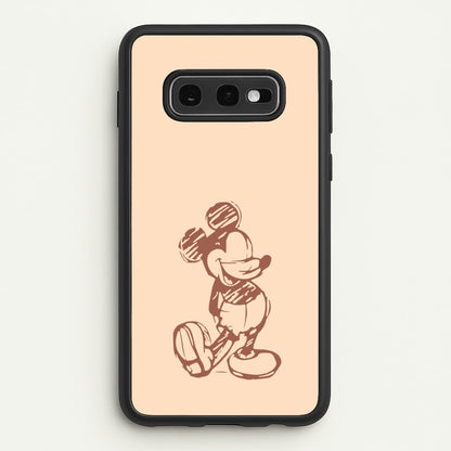 Sketched Mouse Outline Beige   - Disney Phone Case for Galaxy S10e