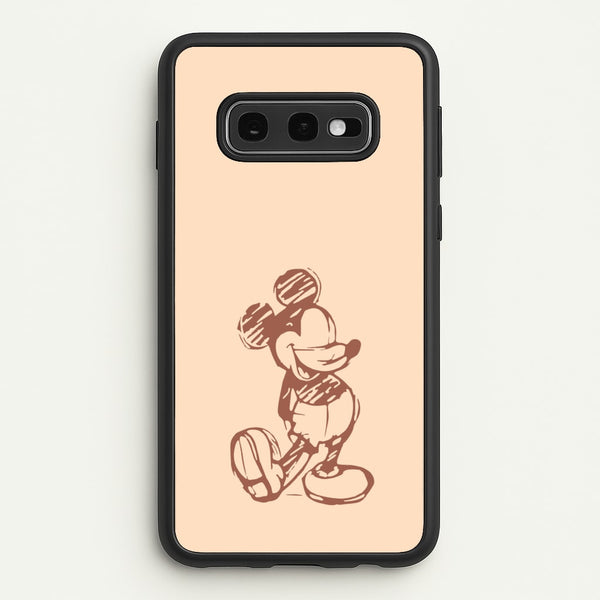 Sketched Mouse Outline Beige   - Disney Phone Case for Galaxy S10e