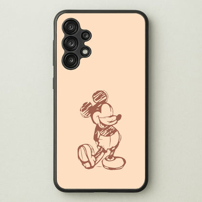 Sketched Mouse Outline Beige   - Disney Phone Case for Galaxy A13