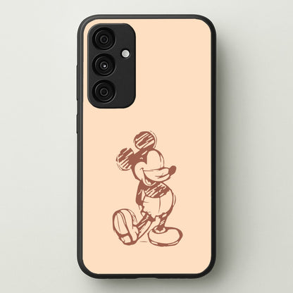 Sketched Mouse Outline Beige   - Disney Phone Case for Galaxy A15