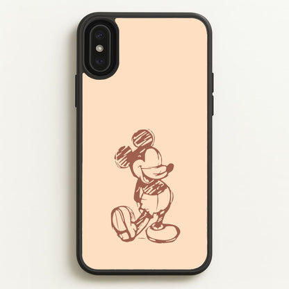 Sketched Mouse Outline Beige   - Disney Phone Case for iPhone XS Max