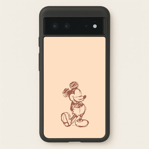 Sketched Mouse Outline Beige   - Disney Phone Case for Google Pixel 6