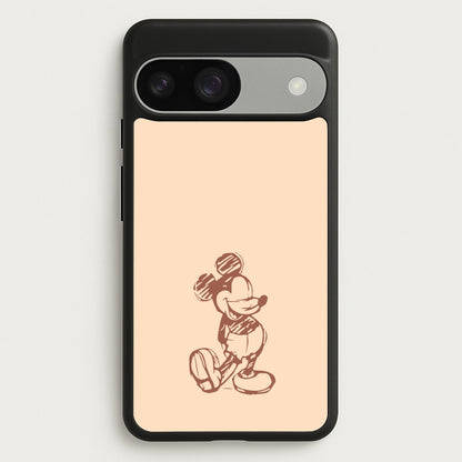 Sketched Mouse Outline Beige   - Disney Phone Case for Google Pixel 9 / 9 Pro