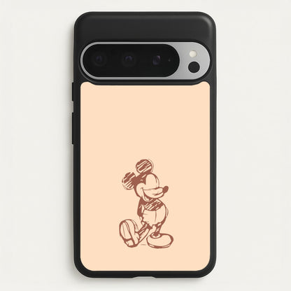 Sketched Mouse Outline Beige   - Disney Phone Case for Google Pixel 9 Pro XL