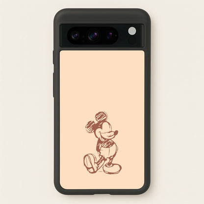 Sketched Mouse Outline Beige   - Disney Phone Case for Google Pixel 8 Pro
