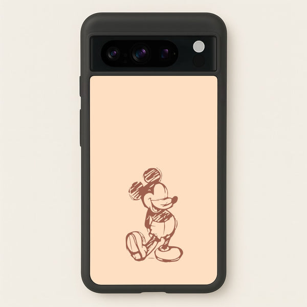 Sketched Mouse Outline Beige   - Disney Phone Case for Google Pixel 8 Pro