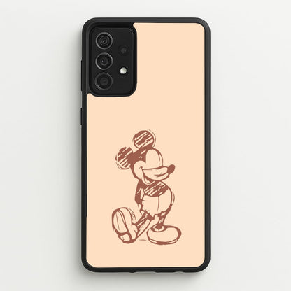 Sketched Mouse Outline Beige   - Disney Phone Case for Galaxy A52 / A52s