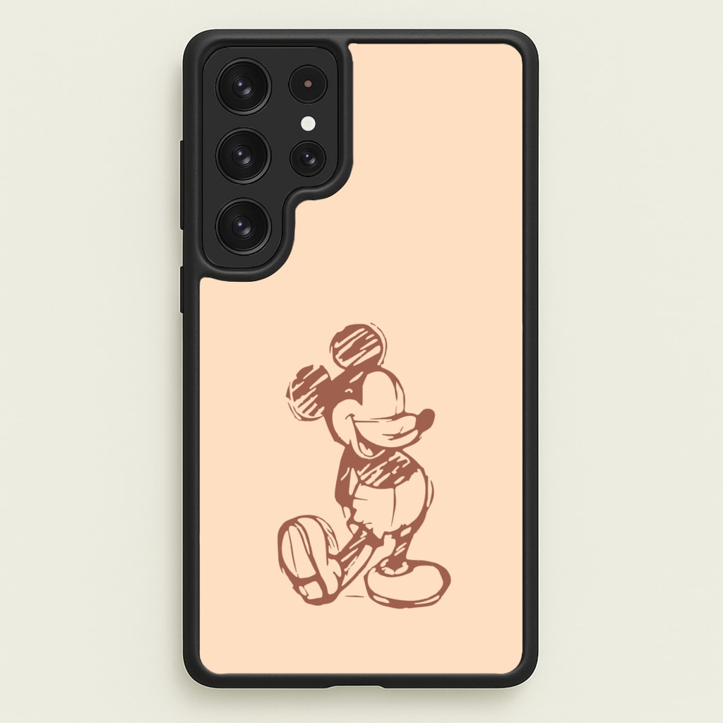 Sketched Mouse Outline Beige   - Disney Phone Case for Galaxy S22 Ultra