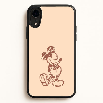 Sketched Mouse Outline Beige   - Disney Phone Case for iPhone XR