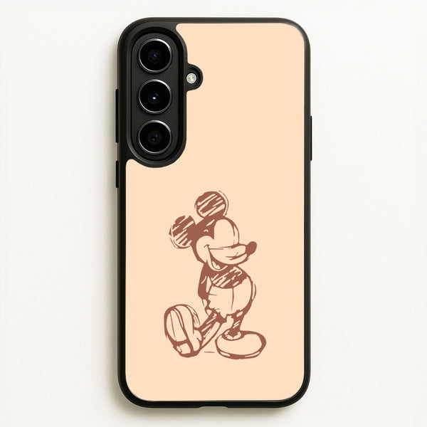 Sketched Mouse Outline Beige   - Disney Phone Case for Galaxy A56