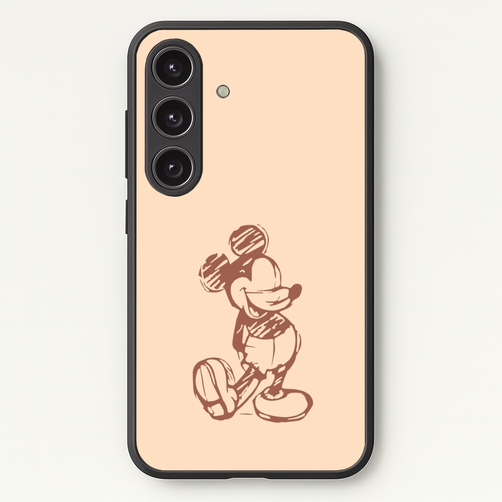 Sketched Mouse Outline Beige   - Disney Phone Case for Galaxy S24