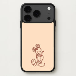 Sketched Mouse Outline Beige Phone Case for iPhone 17 Pro
