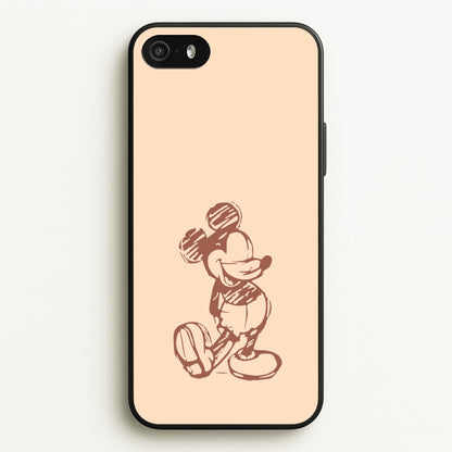 Sketched Mouse Outline Beige   - Disney Phone Case for iPhone 5 / 5s / SE 2016