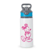 Sketched Mouse Outline Pink Active Water Bottle 2
