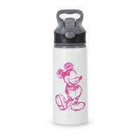 Sketched Mouse Outline Pink Active Water Bottle