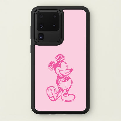 Sketched Mouse Outline Pink  - Disney Phone Case for Galaxy S20 Ultra