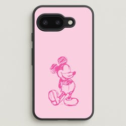 Sketched Mouse Outline Pink  - Disney Phone Case for Google Pixel 9a