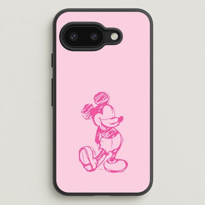 Sketched Mouse Outline Pink  - Disney Phone Case for Google Pixel 9a