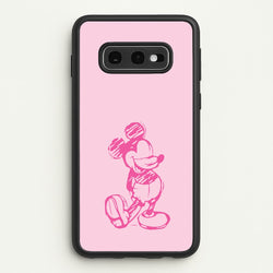 Sketched Mouse Outline Pink  - Disney Phone Case for Galaxy S10e