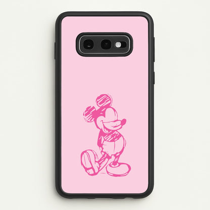 Sketched Mouse Outline Pink  - Disney Phone Case for Galaxy S10e